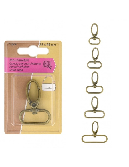 Mousqueton attache pour sac coloris BRONZE / Lot de 2