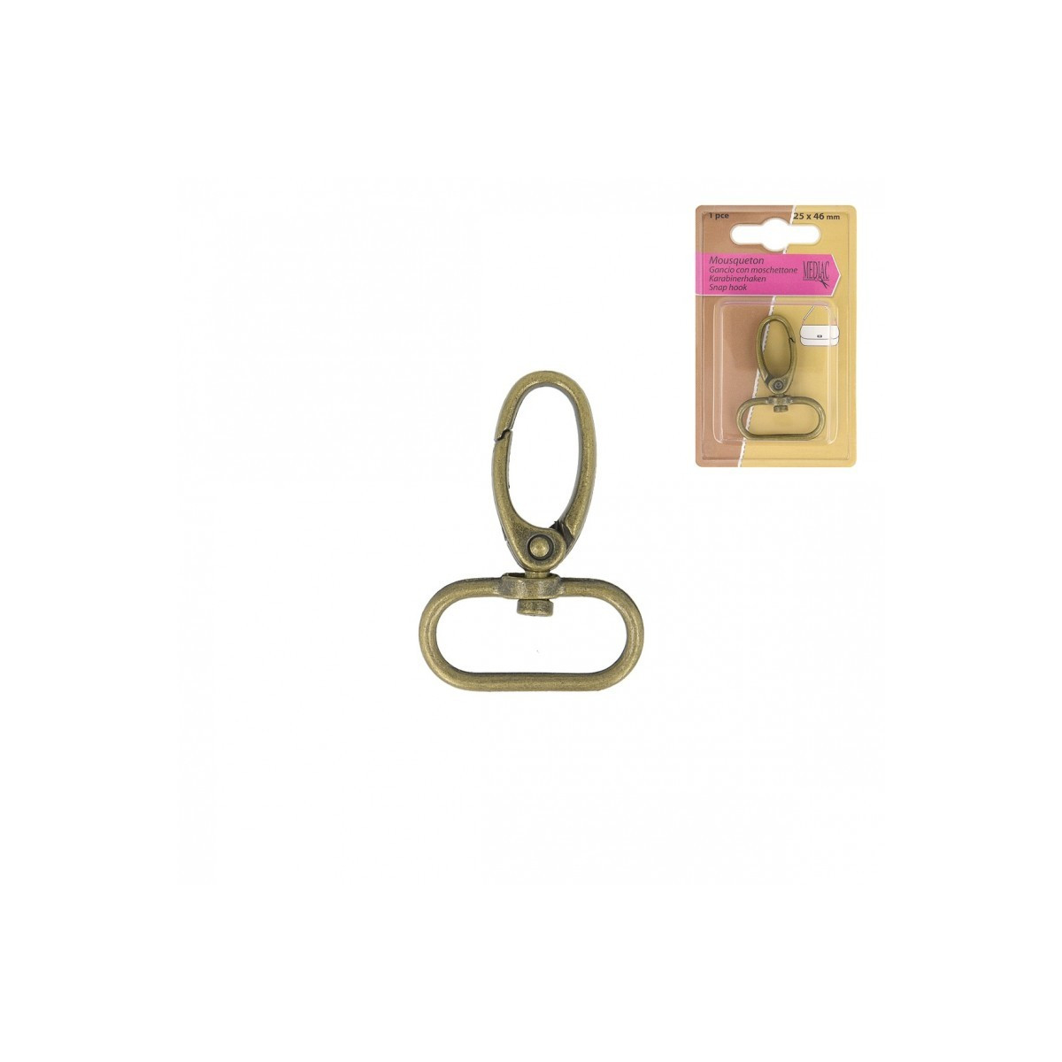 Mousqueton attache pour sac coloris BRONZE / Lot de 2