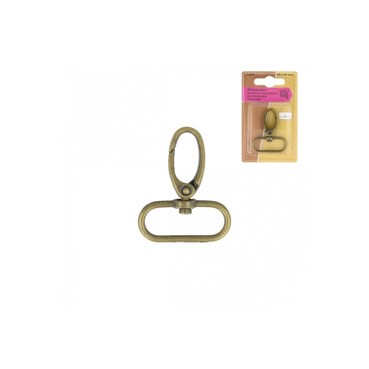 Mousqueton attache pour sac coloris BRONZE / Lot de 2