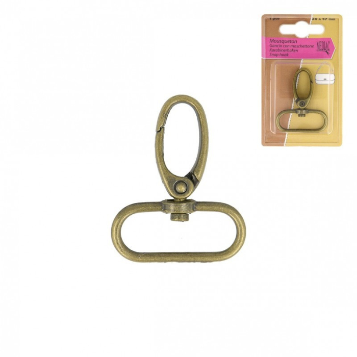 Mousqueton attache pour sac coloris BRONZE / Lot de 2