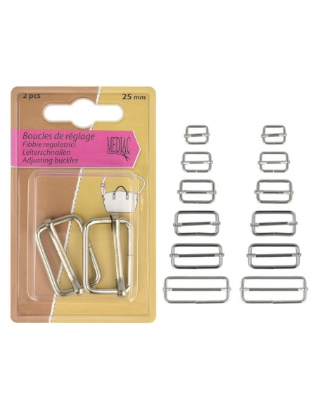Boucle de réglage coulissante coloris ARGENT / Lot de 2