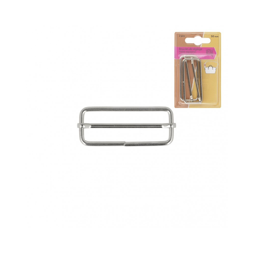 Boucle de réglage coulissante coloris ARGENT / Lot de 2