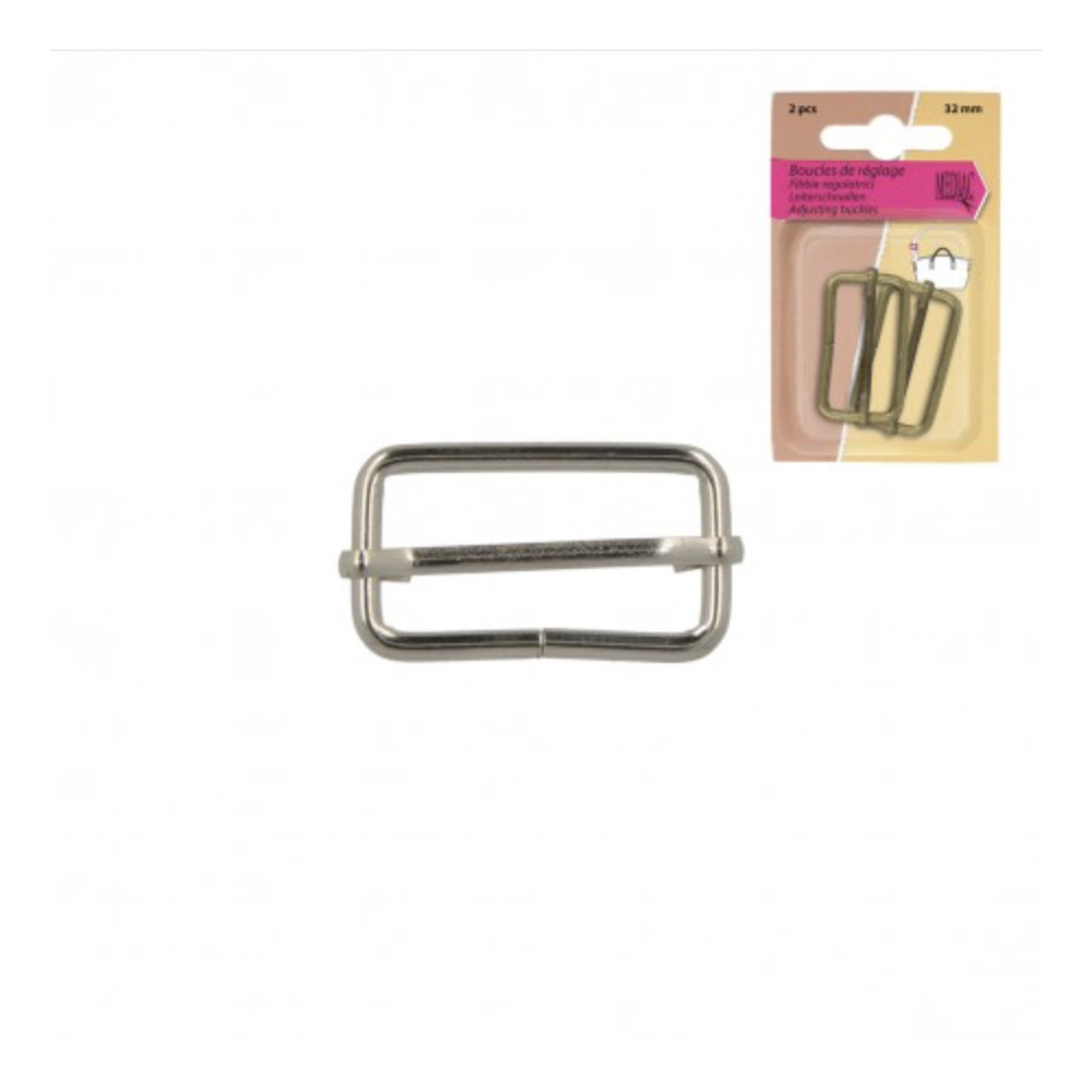 Boucle de réglage coulissante coloris ARGENT / Lot de 2
