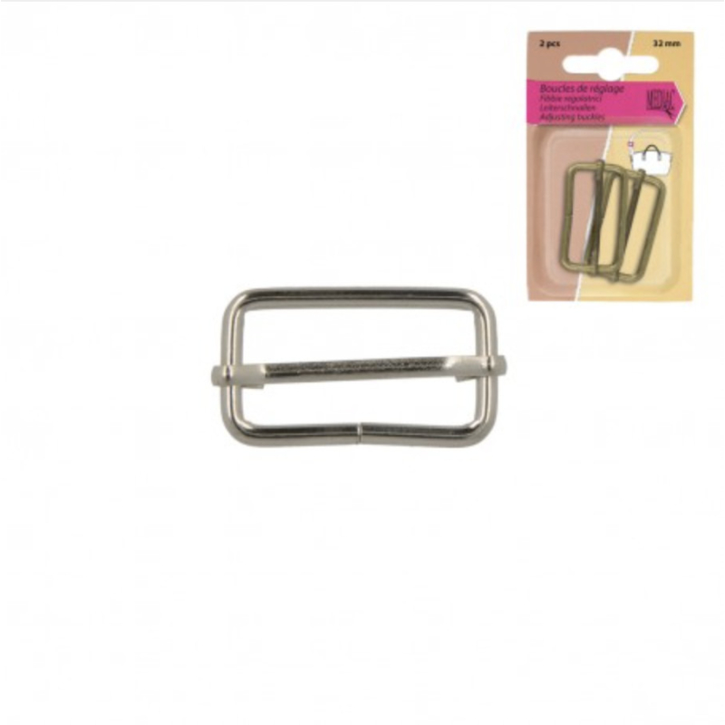 Boucle de réglage coulissante coloris ARGENT / Lot de 2