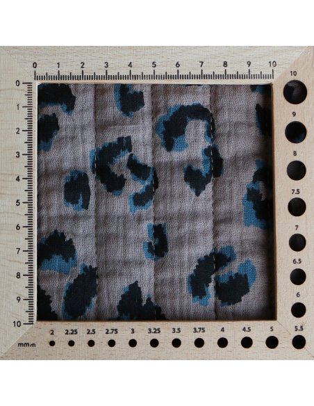 Fauve - Matelassé double gaze de coton motif Graou taupe