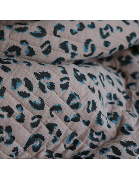 Fauve - Matelassé double gaze de coton motif Graou taupe