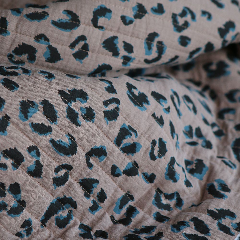 Fauve - Matelassé double gaze de coton motif Graou taupe Fauve - Matelassé double gaze de coton motif Graou taupe