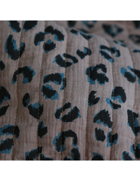 Fauve - Matelassé double gaze de coton motif Graou taupe