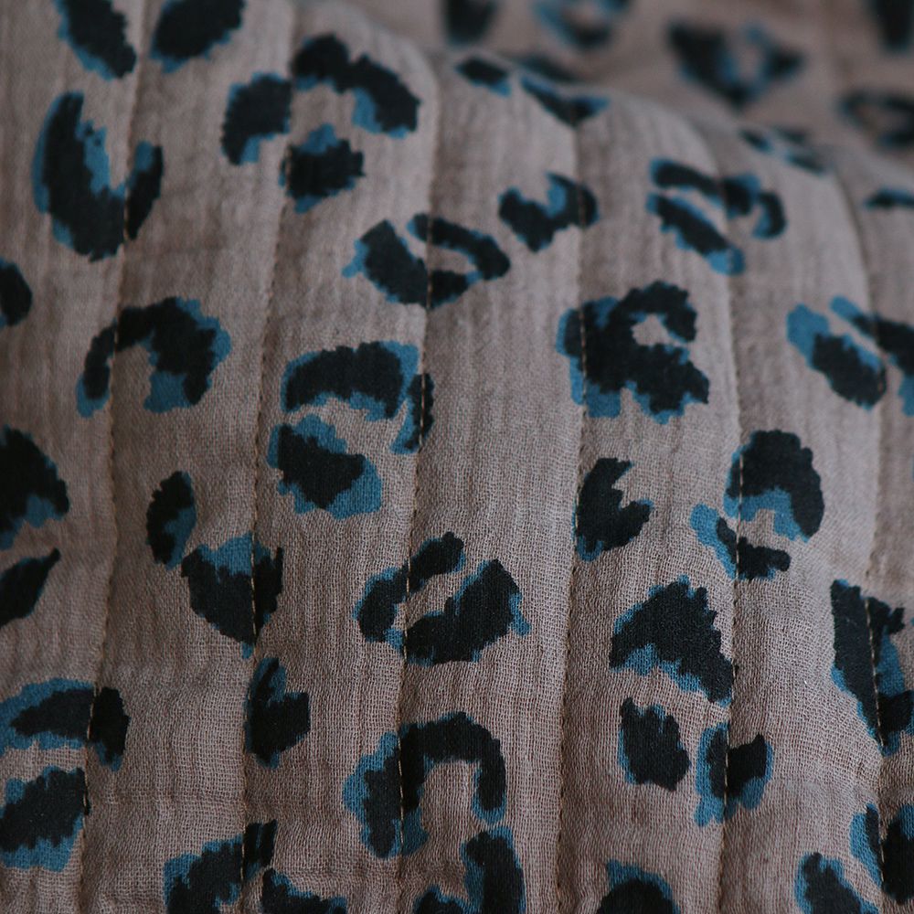 Fauve - Matelassé double gaze de coton motif Graou taupe Fauve - Matelassé double gaze de coton motif Graou taupe