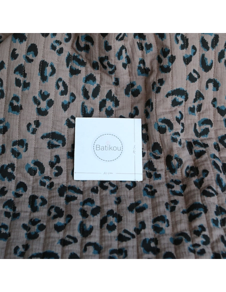 Fauve - Matelassé double gaze de coton motif Graou taupe