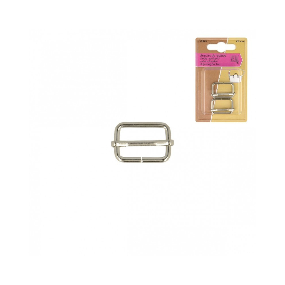Boucle de réglage coulissante coloris ARGENT / Lot de 2