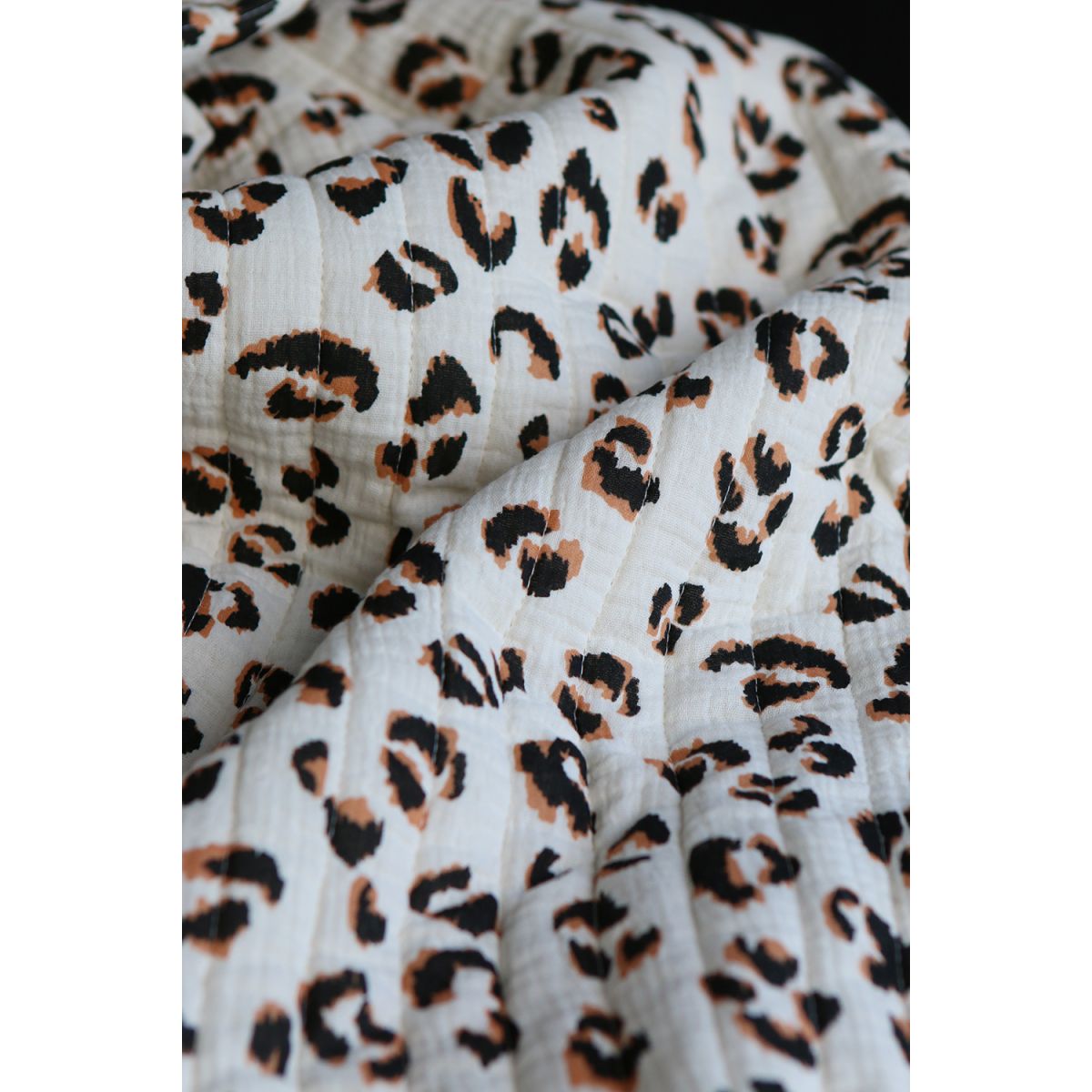 Fauve - Matelassé double gaze de coton motif Graou écru Fauve - Matelassé double gaze de coton motif Graou écru