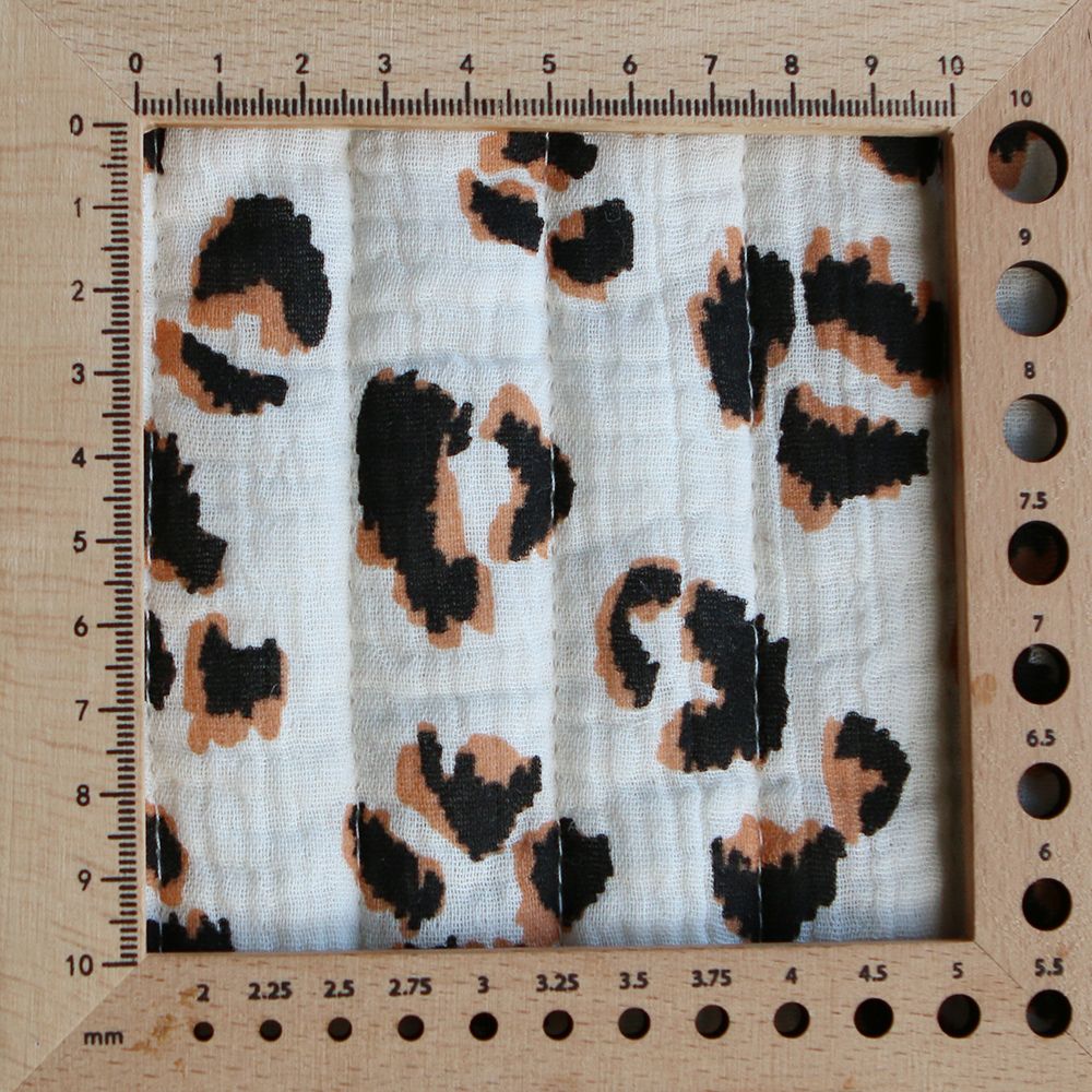 Fauve - Matelassé double gaze de coton motif Graou écru