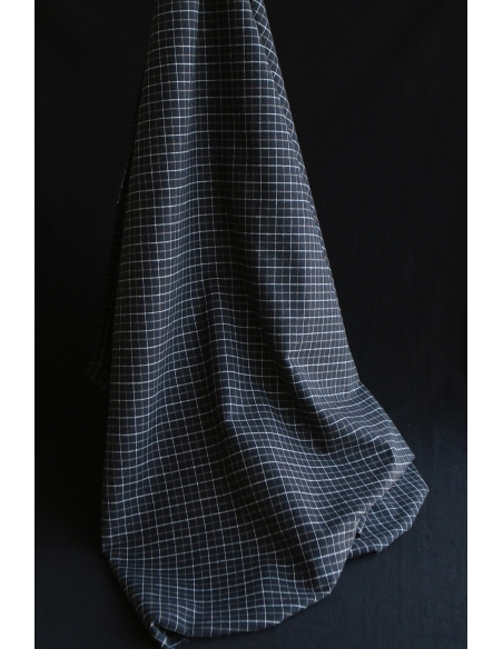 Oscar - Coton gratté organique / flanelle carreaux tartan anthracite et taupe