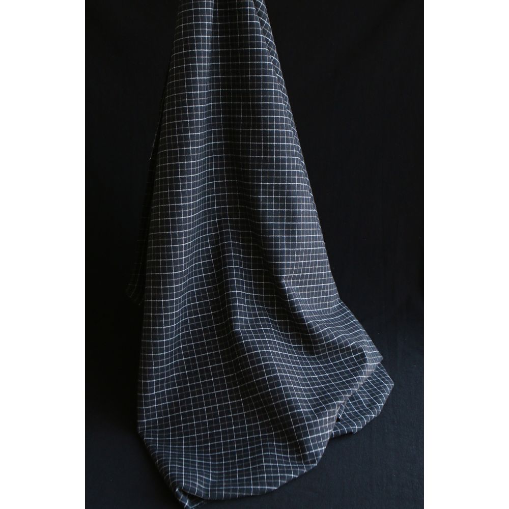 Oscar - Coton gratté organique / flanelle carreaux tartan anthracite et taupe