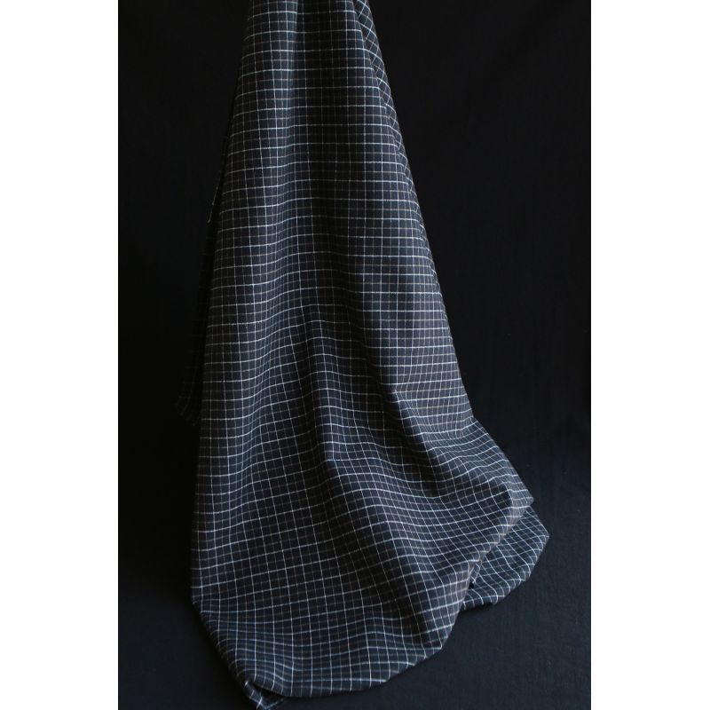 Oscar - Coton gratté organique / flanelle carreaux tartan anthracite et taupe