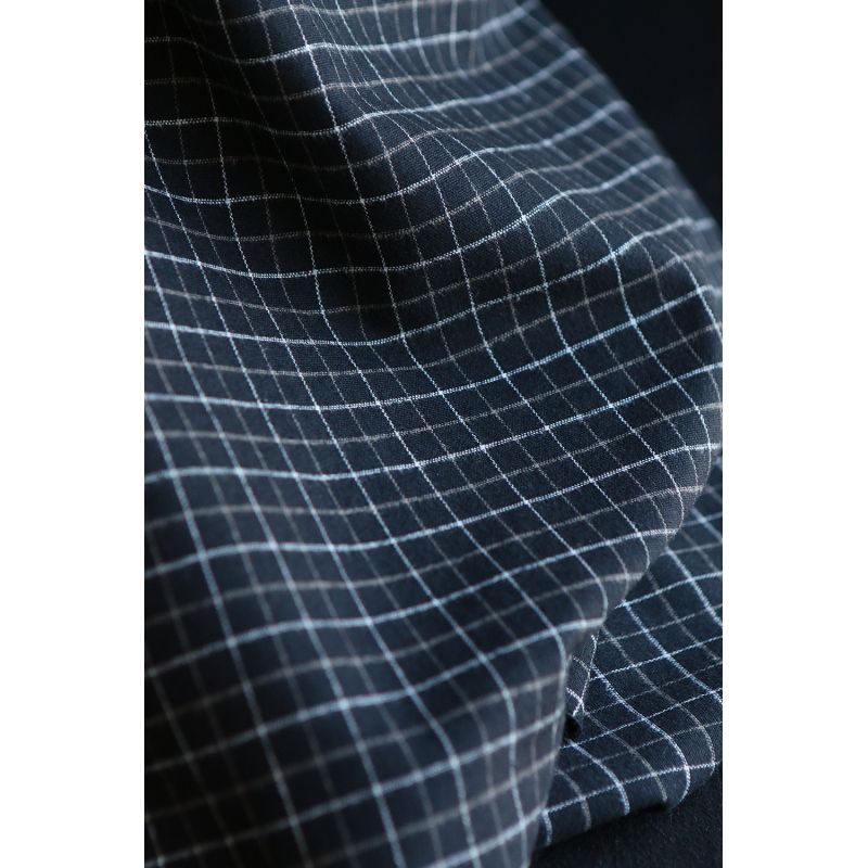 Oscar - Coton gratté organique / flanelle carreaux tartan anthracite et taupe