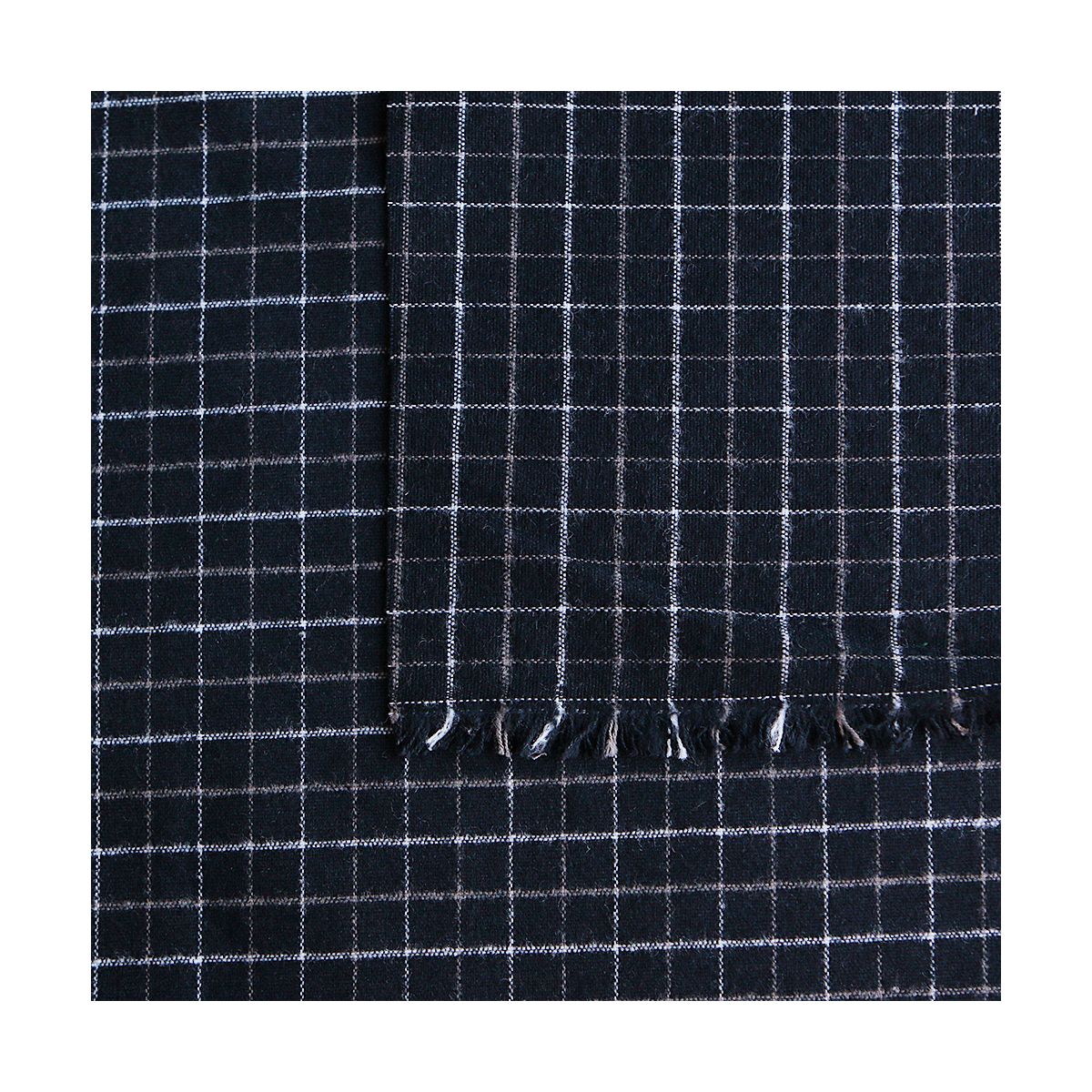 Oscar - Coton gratté organique / flanelle carreaux tartan anthracite et taupe Oscar - Coton gratté organique / flanelle carreaux tartan anthracite et taupe