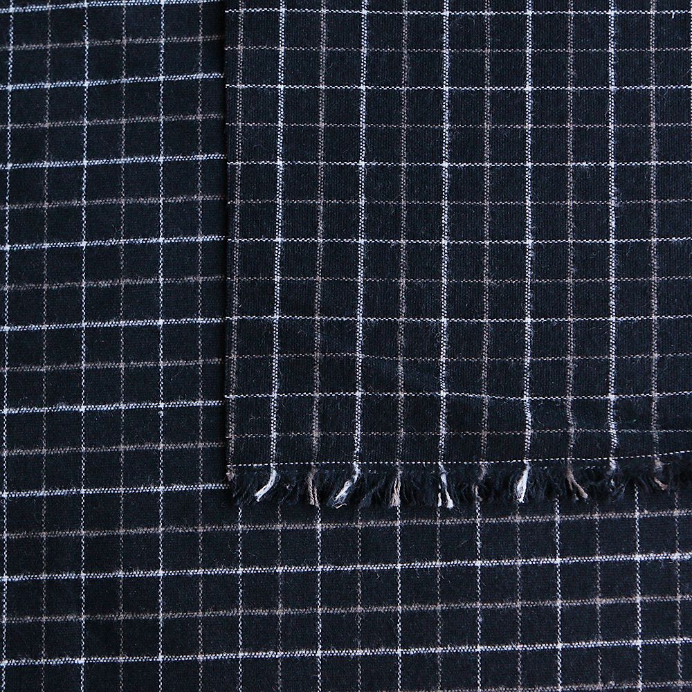 Oscar - Coton gratté organique / flanelle carreaux tartan anthracite et taupe