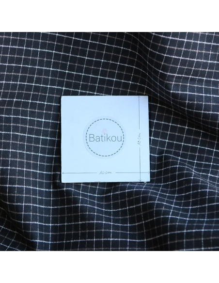 Oscar - Coton gratté organique / flanelle carreaux tartan anthracite et taupe