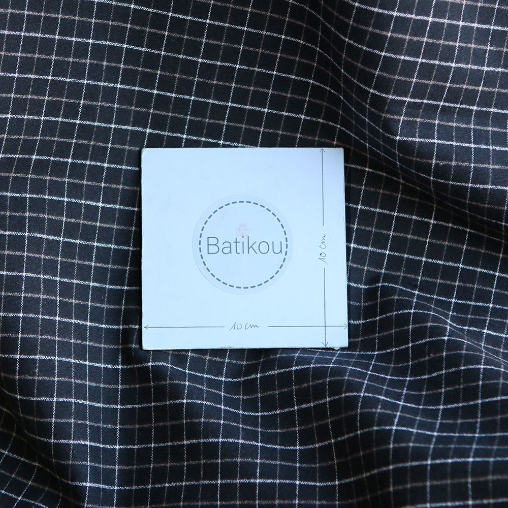 Oscar - Coton gratté organique / flanelle carreaux tartan anthracite et taupe