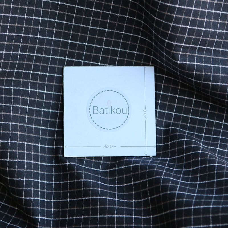 Oscar - Coton gratté organique / flanelle carreaux tartan anthracite et taupe