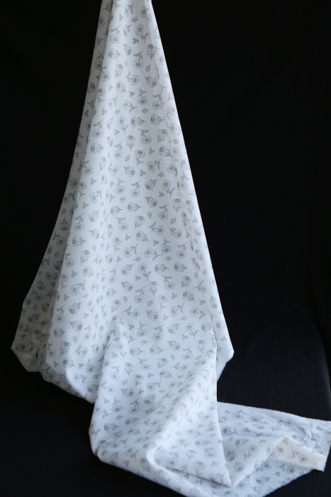 Maolia - Batiste de coton douce à imprimé tournesol anthracite