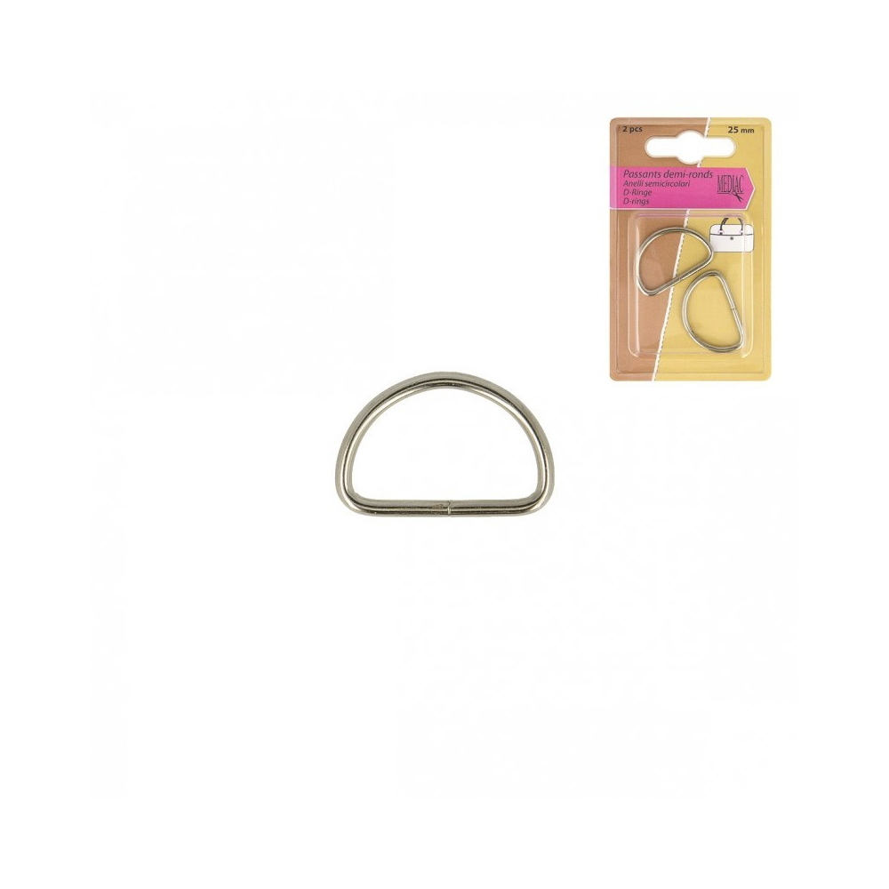 Boucle passants demi-ronds pour sac coloris ARGENT / Lot de 2