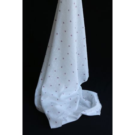 Cereza - Plumetis de coton BIO motifs imprimés cerises noir et rouge