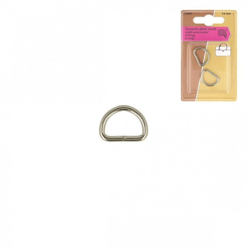 Boucle passants demi-ronds pour sac coloris ARGENT / Lot de 2