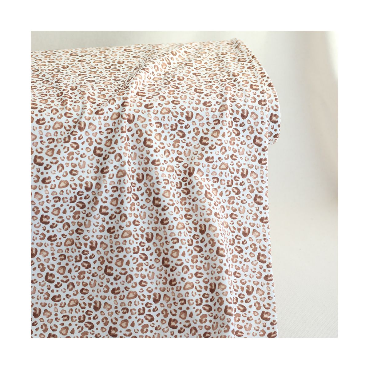 Jersey coton à motif Graou léopard beige Jersey coton à motif Graou léopard beige