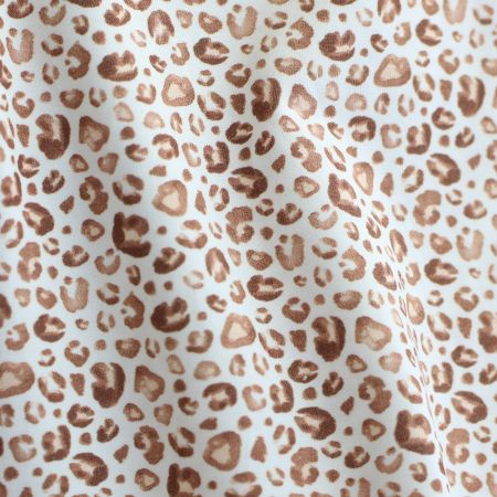 Jersey coton à motif Graou léopard beige