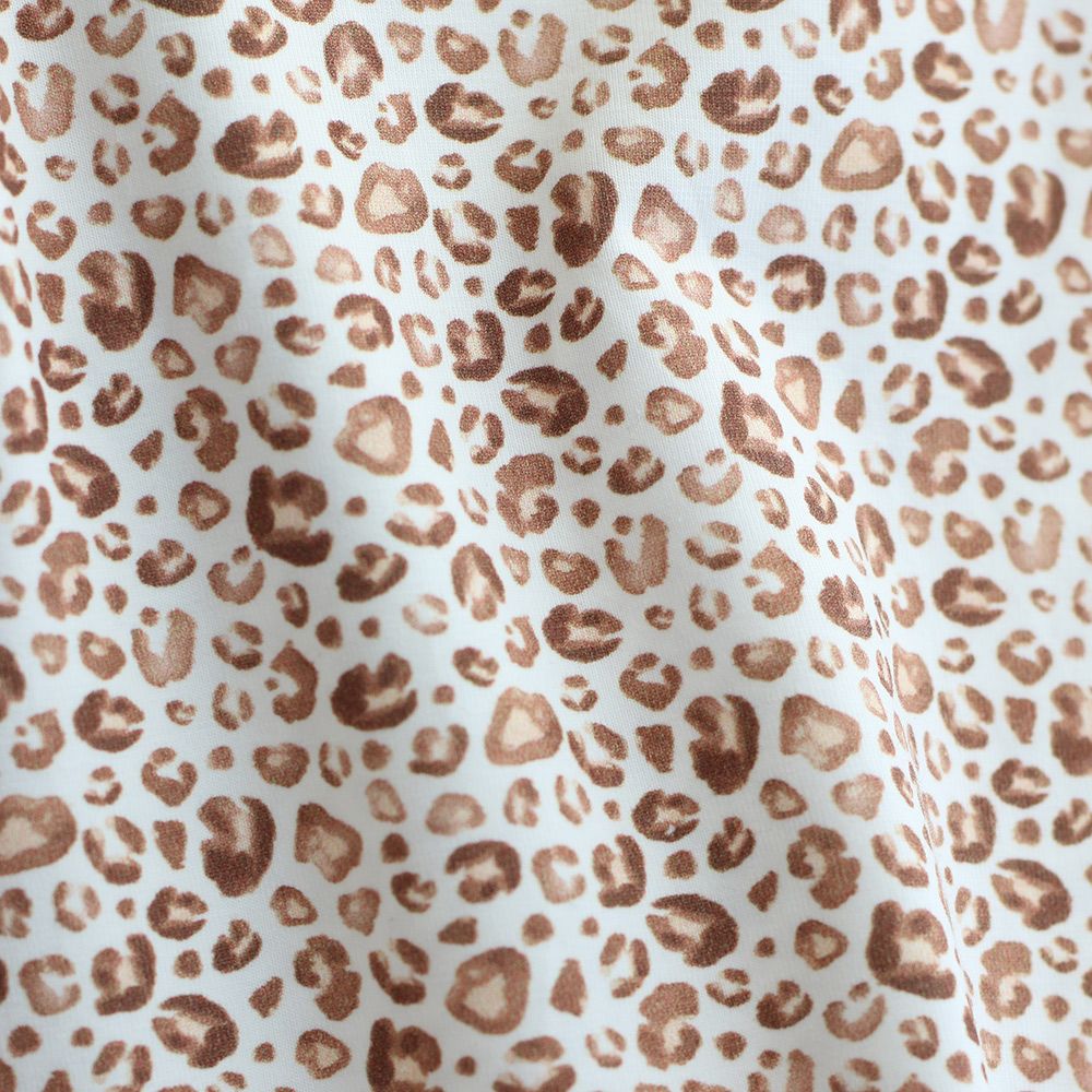 Jersey coton à motif Graou léopard beige