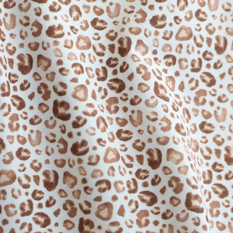 Jersey coton à motif Graou léopard beige