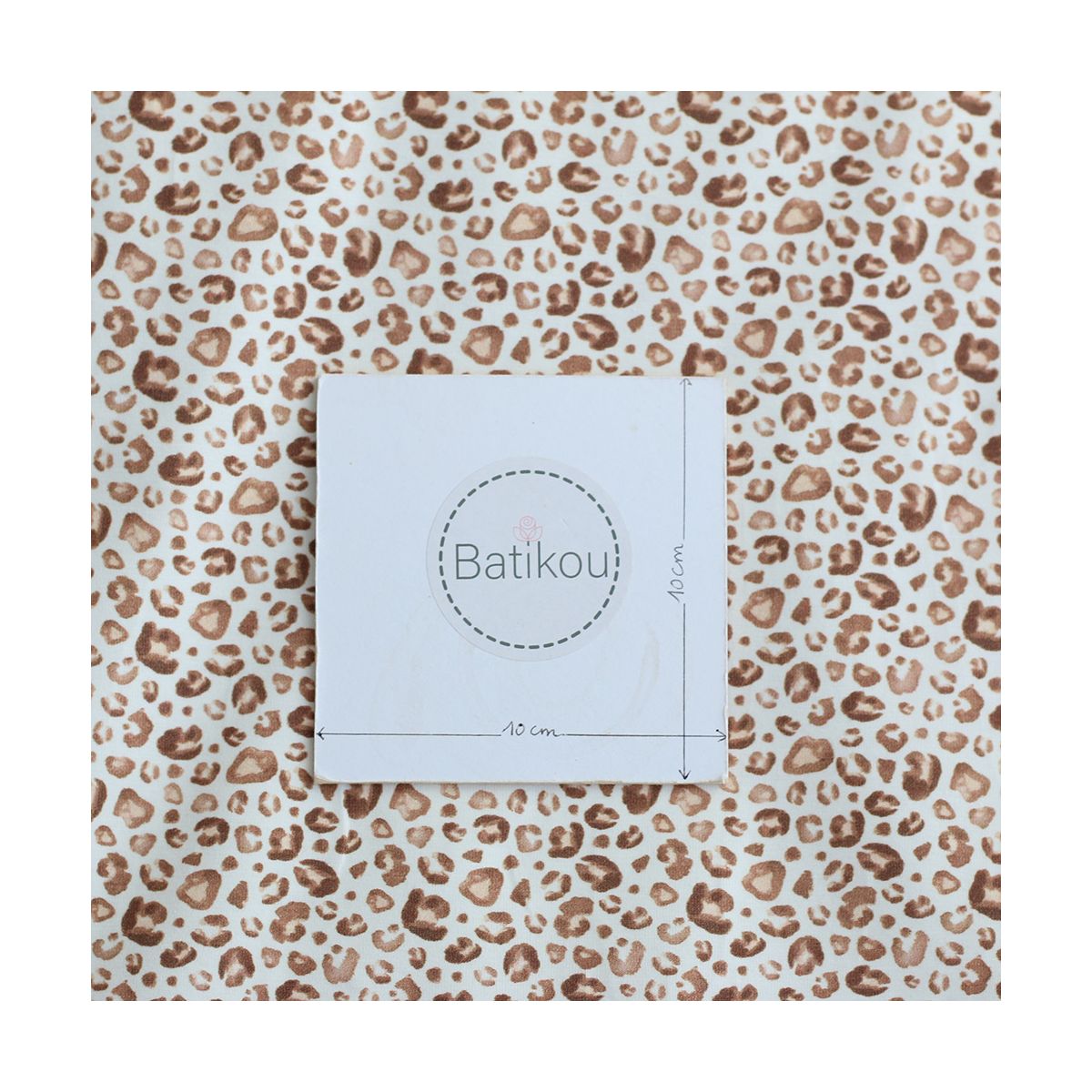 Jersey coton à motif Graou léopard beige Jersey coton à motif Graou léopard beige
