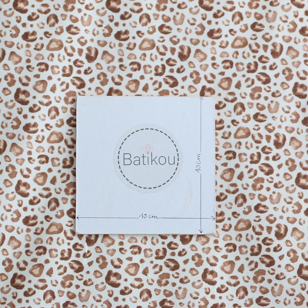 Jersey coton à motif Graou léopard beige