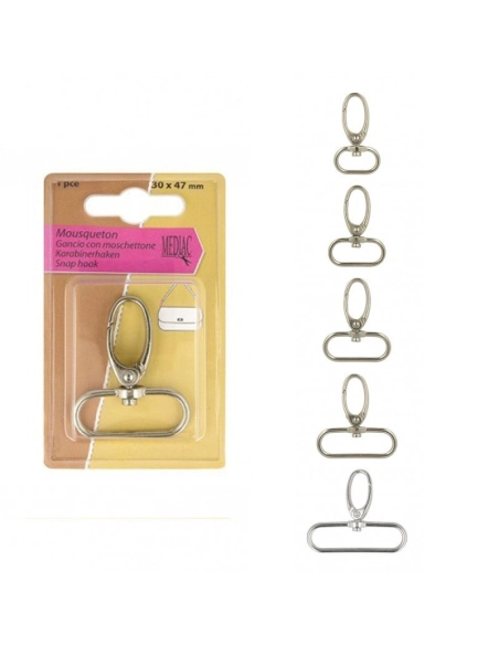 Mousqueton pour sac coloris ARGENT Taille au choix