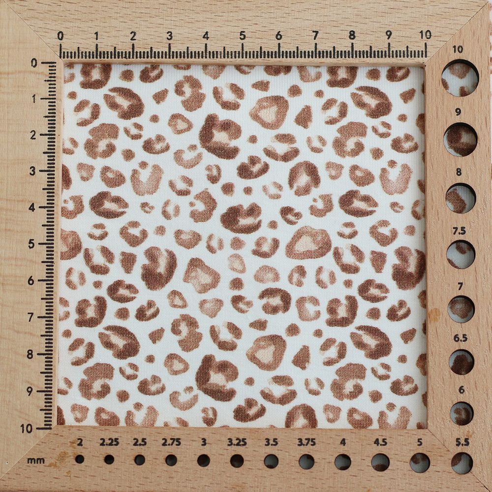 Jersey coton à motif Graou léopard beige