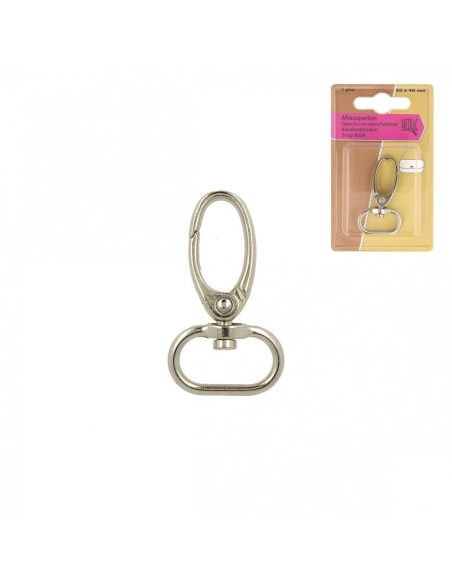 Mousqueton pour sac coloris ARGENT Taille au choix