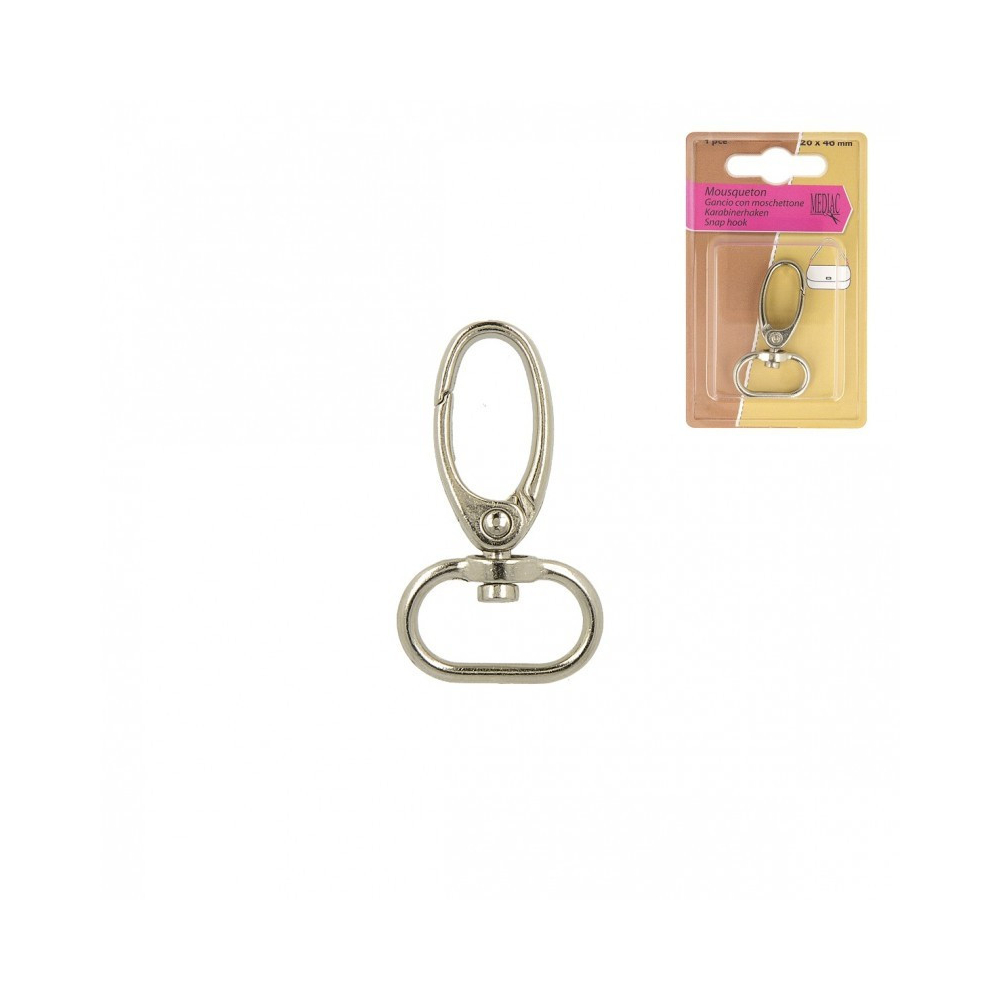 Mousqueton pour sac coloris ARGENT Taille au choix Mousqueton pour sac coloris ARGENT Taille au choix