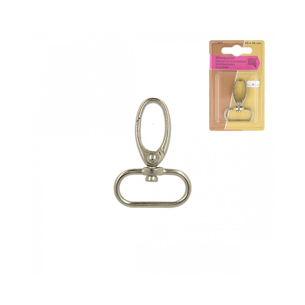 Mousqueton pour sac coloris ARGENT Taille au choix Mousqueton pour sac coloris ARGENT Taille au choix
