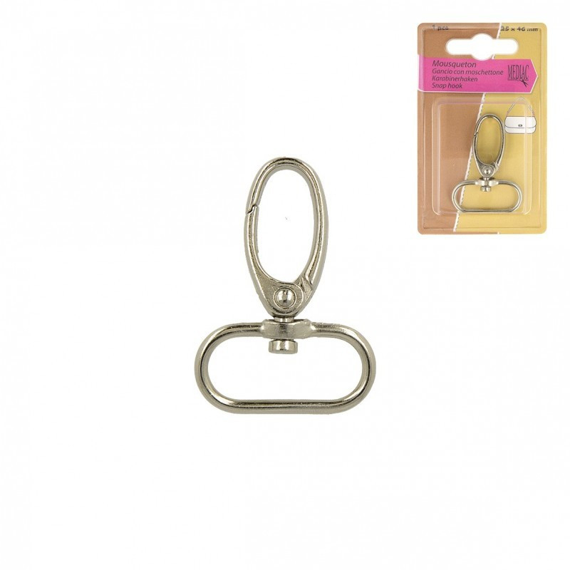 Mousqueton pour sac coloris ARGENT Taille au choix Mousqueton pour sac coloris ARGENT Taille au choix