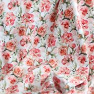 copy of Jersey coton à motif fleuri rose