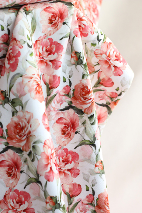 copy of Jersey coton à motif fleuri rose