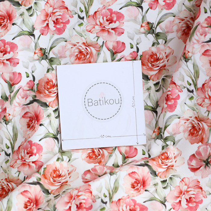copy of Jersey coton à motif fleuri rose