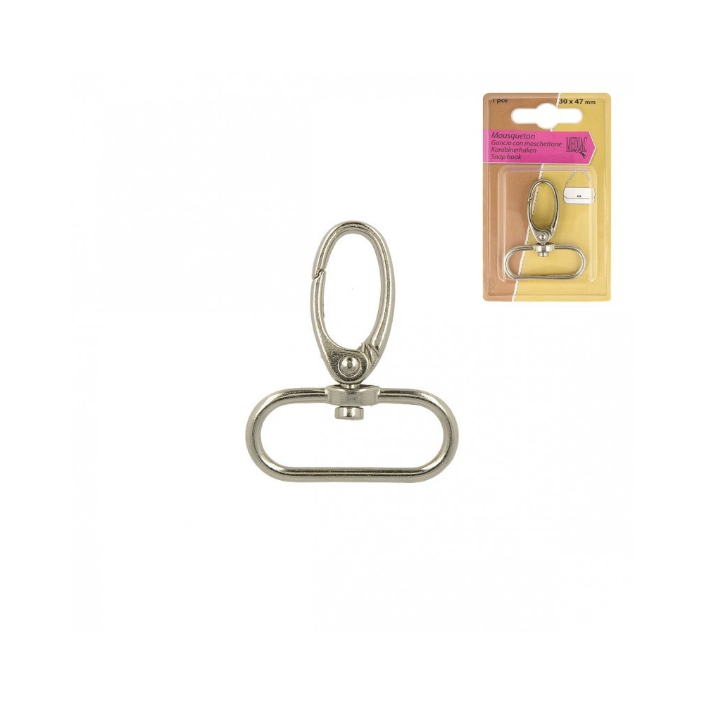 Mousqueton pour sac coloris ARGENT Taille au choix Mousqueton pour sac coloris ARGENT Taille au choix