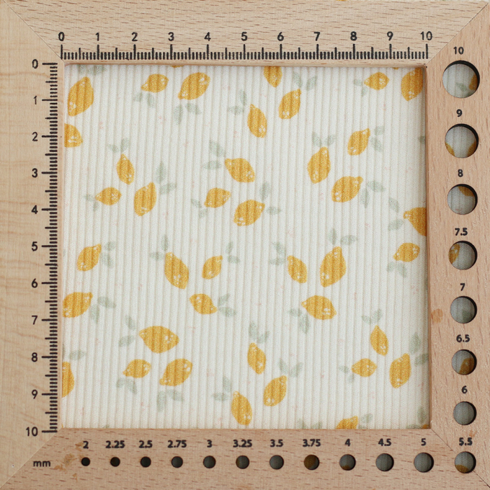 Jersey coton côtes fines à motif petits citrons