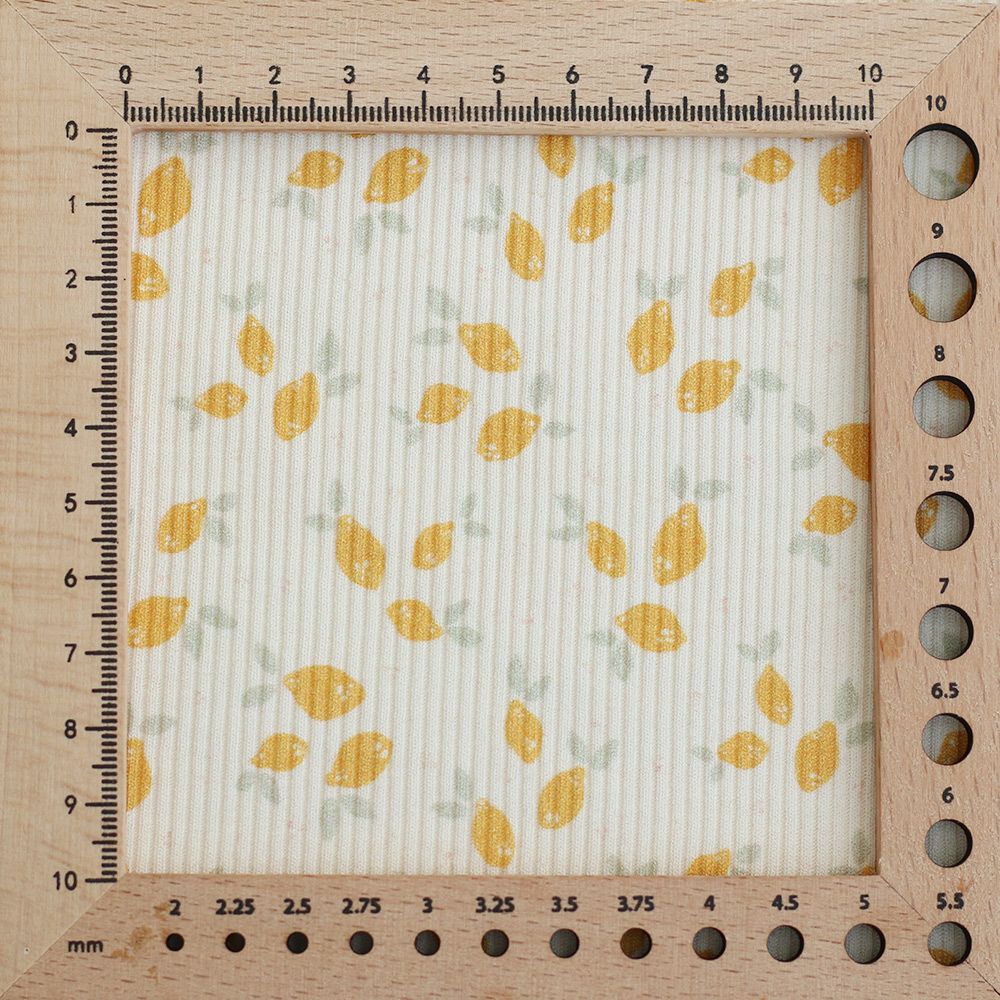 Jersey coton côtes fines à motif petits citrons