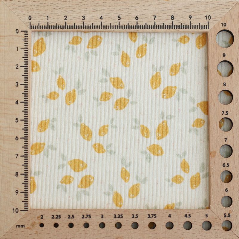 Jersey coton côtes fines à motif petits citrons