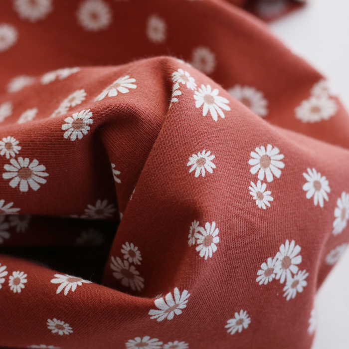 copy of Jersey coton à motif fleuri rose